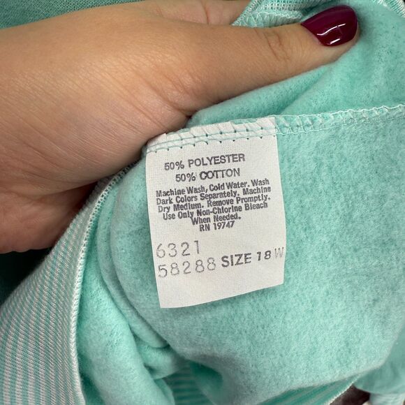 New Land'n Sea Sweatshirt Women 18W Plus Blue Snowflake Fleece Long Sleeve - Picture 7 of 10